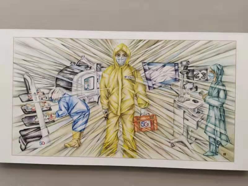 以观摩学习抗疫主题绘画展的形式进行《设计素描》课程思政活动的开展
